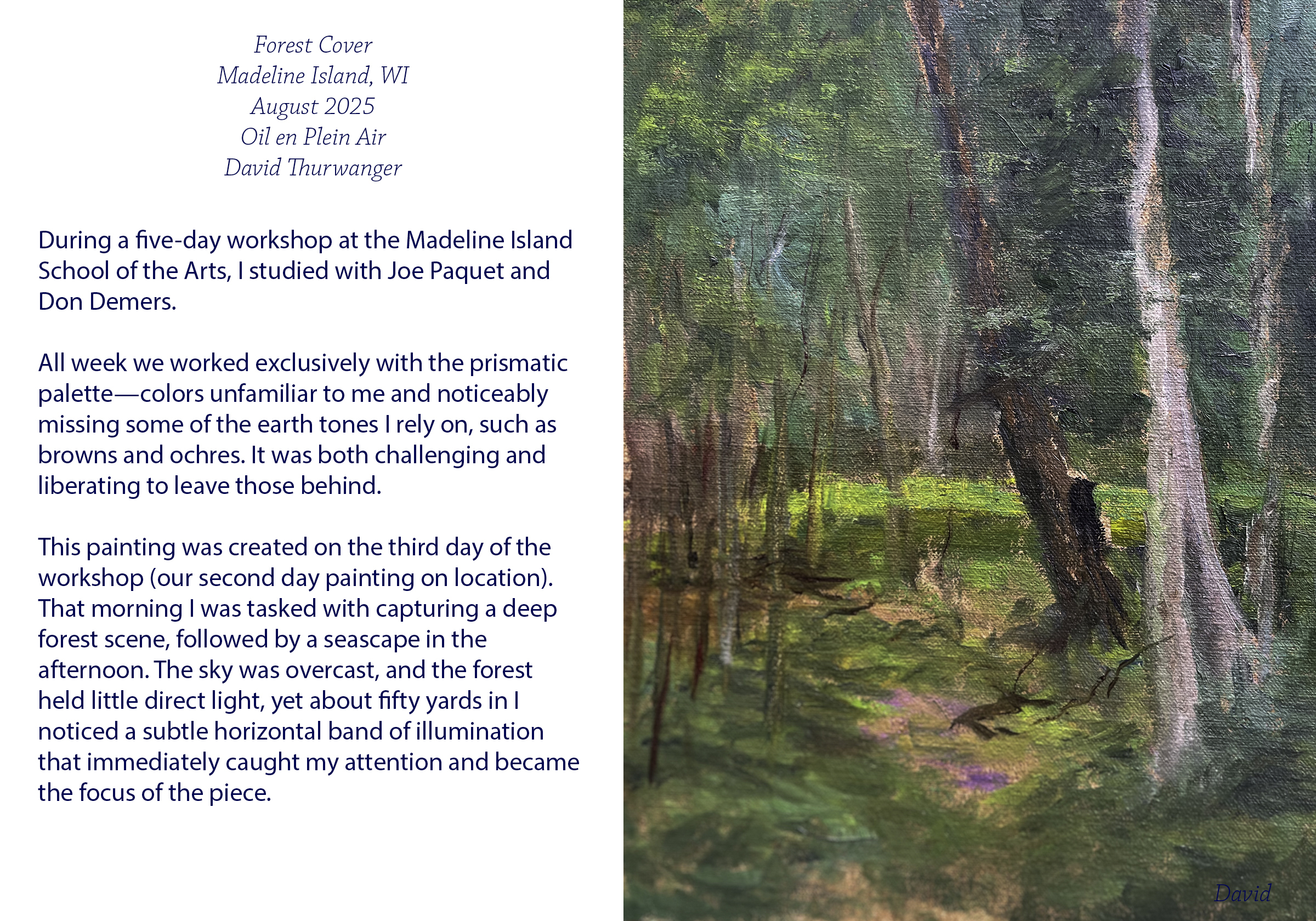 Fine art note card sample